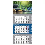 Speditőr naptár REALSYSTEM 1 tömbös 3 havi kék Meditáció 2026.