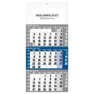 Speditőr naptár REALSYSTEM 1 tömbös 3 havi kék üres fejrész 2026.