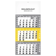 Speditőr naptár REALSYSTEM 1 tömbös 3 havi sárga üres fejrész 2026.
