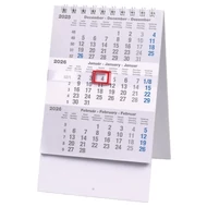 Speditőr naptár REALSYSTEM álló asztali mini 3 havi fehér lapos 2026.