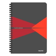 Spirálfüzet kockás LEITZ Office A/5 90 lapos PP borítóval piros Spirálfüzet kockás LEITZ Office A/5 90 lapos PP borítóval piros