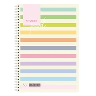 Spirálfüzet kockás STREET Pad A/4 100 lapos világos csíkos