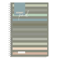 Spirálfüzet vonalas STREET Pad A/5 100 lapos sötét csíkos