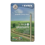 Színes ceruza LYRA Graduate hatszögletű fémdobozos 12 darabos