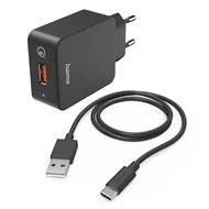Töltő HAMA QC 3.0 USB-C 19,5W fekete Töltő HAMA QC 3.0 USB-C 19,5W fekete