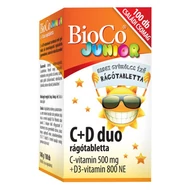 Vitamin BIOCO Junior C + D Duo családi rágótabletta 100 darab Vitamin BIOCO Junior C + D Duo családi rágótabletta 100 darab