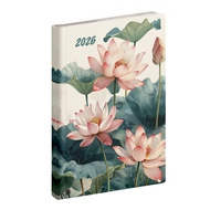 Zsebnaptár REALSYSTEM Fiestina B/6 álló fehér lapos Lótusz 2026.