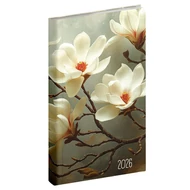 Zsebnaptár REALSYSTEM Picture álló fehér lapos Magnólia 2026.