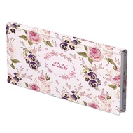 Zsebnaptár TOPTIMER Joy J030 heti fekvő fehér lapos Árvácska UV 2026.