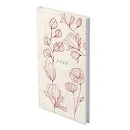 Zsebnaptár TOPTIMER Joy J035 heti álló fehér lapos London Metalizált bordó  2026.