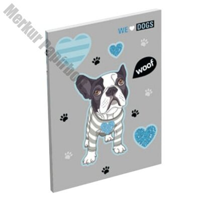 Notesz LIZZY CARD A/7 papírfedeles We Love Dogs Woof
