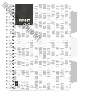 Spirálfüzet STREET Pad regiszteres A/5 kockás 100 lapos fehér