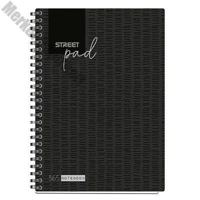 Spirálfüzet STREET Pad A/5 vonalas 100 lapos fekete