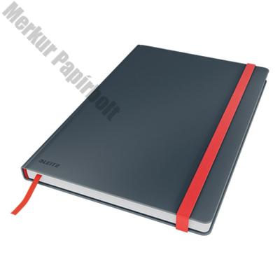 Beíró LEITZ Cosy Soft Touch B/5 keményfedeles 80 lapos kockás bársonyszürke