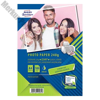 Fotópapír AVERY E2497 A/4 inkjet fényes 240g 100 ív/doboz