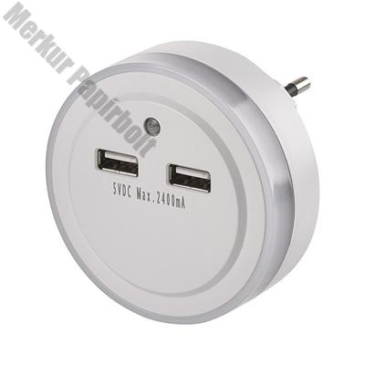 Éjjeli fény EMOS LED 2xUSB fehér