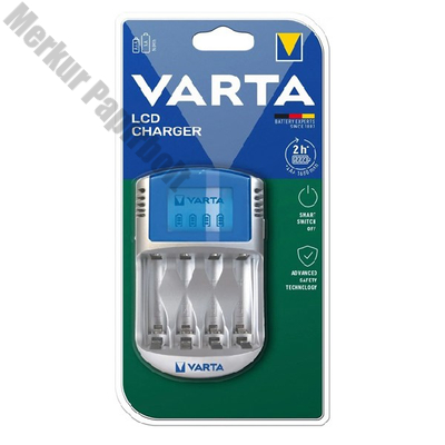 Akkumulátor töltő VARTA LCD-s + 12 V USB