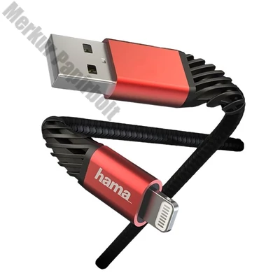 Adatkábel HAMA Extreme Lightning 1,5m fekete/piros