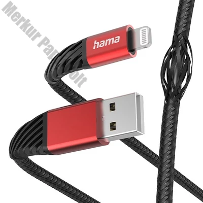 Adatkábel HAMA Extreme USB 2.0/Lightning 1,5m fekete-piros