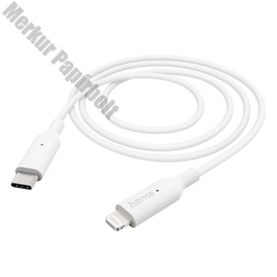 Adatkábel HAMA Lightning/USB-C 1m fehér