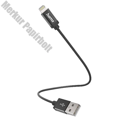 Adatkábel HAMA Lightning 0,2m fekete