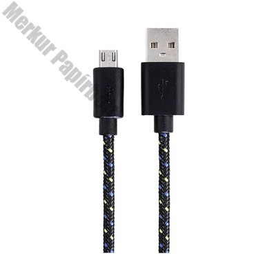 Adatkábel HAMA Micro USB szövet 1m fekete