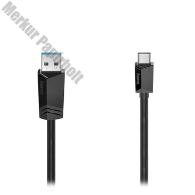 Adatkábel HAMA USB-C/USB-A 0,75m fekete