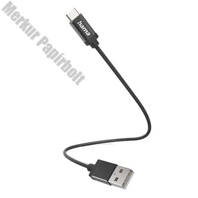 Adatkábel HAMA USB-C 0,2m fekete