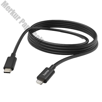 Adatkábel HAMA USB-C/Lightning 3m fekete