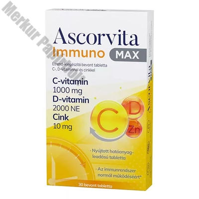Vitamin ASCORVITA Immuno Max 30 darabos
