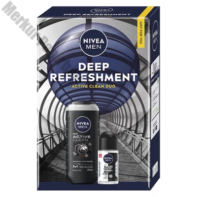 Ajándékcsomag NIVEA Men deep Active clean