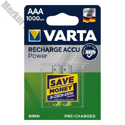 Akkumulátor mikro VARTA Power AAA előtöltött 2x1000 mAh