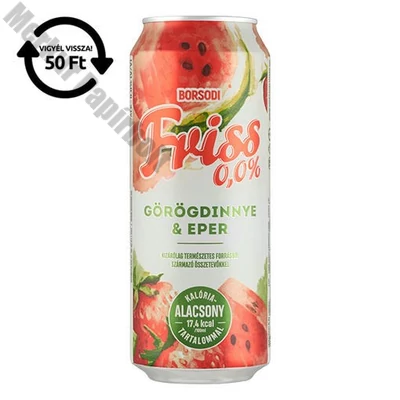 Alkoholmentes sör BORSODI Friss dinnye-eper 0,0% 500 ml DRS