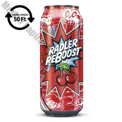 Alkoholmentes sör PÉCSI RADLER reboost meggy 0,0% 500 ml DRS