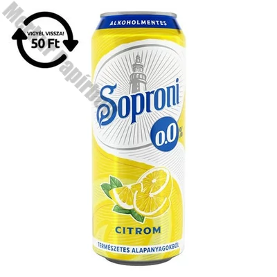 Alkoholmentes sör SOPRONI citrom 0,0% 500 ml DRS
