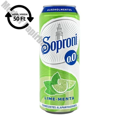 Alkoholmentes sör SOPRONI lime-menta 0,0% 500 ml DRS