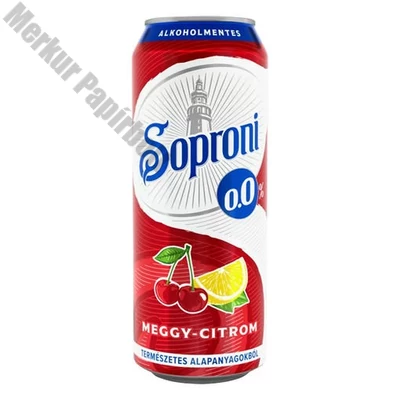 Alkoholmentes sör SOPRONI meggy-citrom 0,0% 500 ml DRS