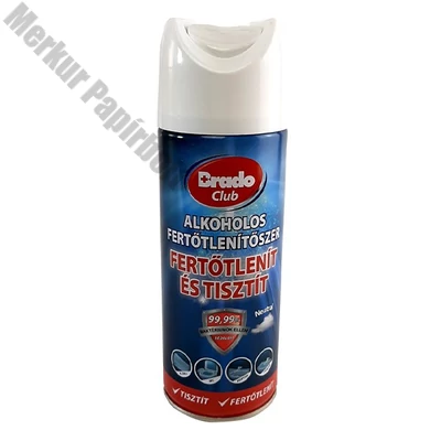 Alkoholos fertőtlenítő hatású  tisztító spray BRADOCLUB 400 ml
