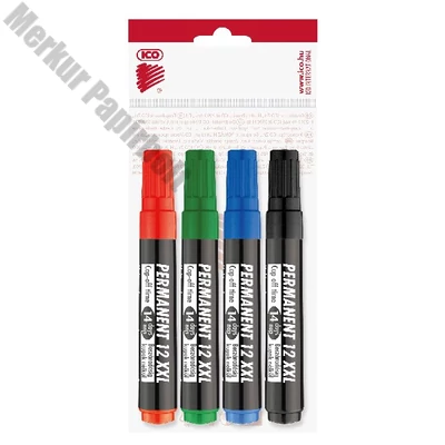 Alkoholos marker ICO Permanent 12 XXL vágott 4 darabos