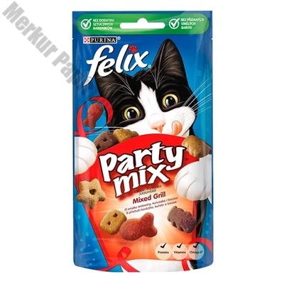 Állateledel jutalomfalat FELIX Party Mix Mixed Grill macskáknak 60 g