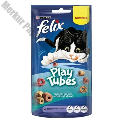 Állateledel jutalomfalat FELIX Play Tubes macskáknak hal-garnélarák 50 g