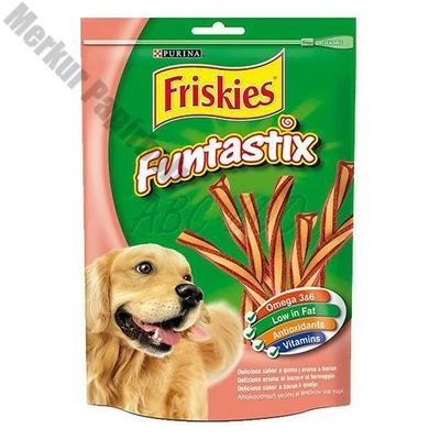 Állateledel jutalomfalat PURINA Friskies Funtastix kutyáknak bacon-sajt 175 g