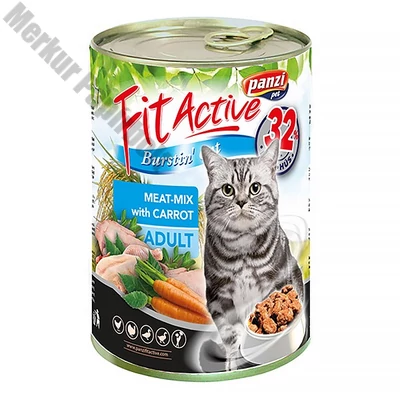 Állateledel konzerv PANZI FitActive felnőtt macskának hús-mix 415 g