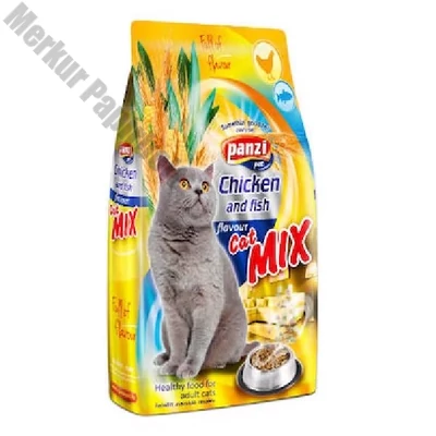 Állateledel száraz PANZI Cat-Mix csirke és hal felnőtt macskáknak 400 g