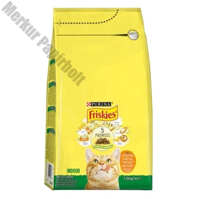Állateledel száraz PURINA Friskies Indoor macskáknak csirkével és zöldséggel 1,5 kg