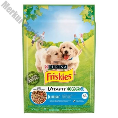 Állateledel száraz PURINA Friskies Vitafit Junior kutyáknak csirkével, zöldséggel és tejjel 500 g