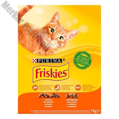 Állateledel száraz PURINA Friskies macskáknak csirkével és zöldséggel 1 kg
