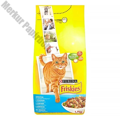 Állateledel száraz PURINA Friskies macskáknak lazaccal és zöldségekkel 1,7 kg