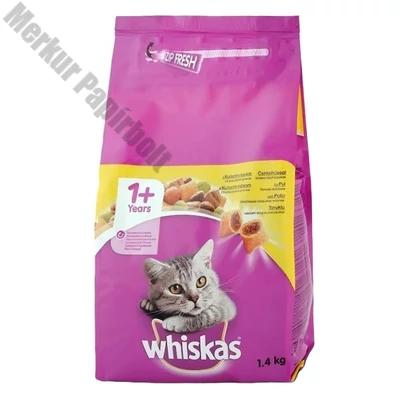 Állateledel száraz WHISKAS macskáknak csirke 1,4 kg
