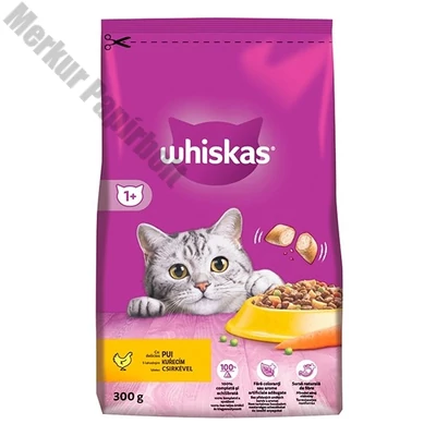Állateledel száraz WHISKAS macskáknak csirkeússal májas falatkákkal 300 g